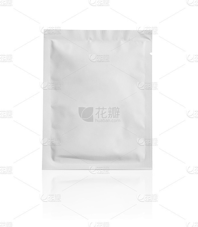 空白白色铝箔塑料小袋袋包装模型孤立在白色...