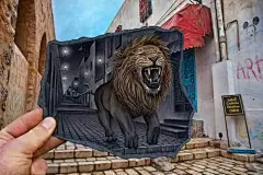 非洲艺术家Ben Heine素描画和现实影像的结合 - 绘本插画 798手绘网 -