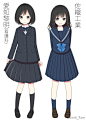 #SAI资源库# 愛知県のJK动漫校服制服まとめ绘画参考，喜欢的可以借鉴，转需~（Pid=1548552202）