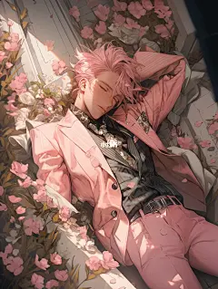 AI绘图｜多巴胺帅哥-Pink