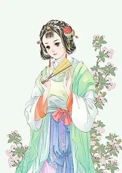 古风手绘美人 詹詹詹小花/绘