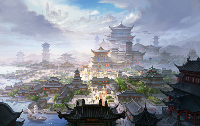 [游戏场景设定] 古风传统建筑 游戏场景...
