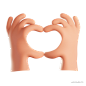 Love比心 - @到位啦UI素材 25款可爱3D手势交互样机模型