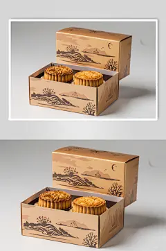 AI数字艺术中秋节送礼月饼礼盒图片