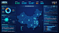 Visualization screen数据可视化大屏设计fui on Behance | Data visualization design,  Data visualization map, Web app design