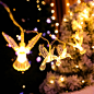 小鸟飞鸟灯串圣诞节日房间卧室户外装饰造型灯蜂鸟挂件太阳能彩灯-淘宝网