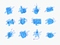 Marketing Icons time clock blue line illustration fresh measure plugin message analytics email point thumbsup hand