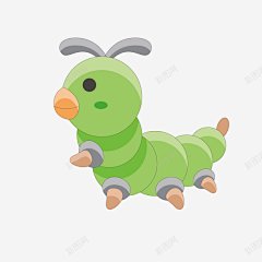 绿色毛毛虫矢量图 免抠png 设计图片 免费下载 页面网页 平面电商 创意素材