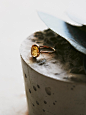 Free People Raw Citrine Slice Ring : Raw Citrine Slice Ring | American made gold ring featuring a large citrine stone. Delicate thin band features a subtle texture for a unique aesthetic.