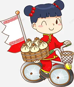 中国风特色的送餐员 免费下载 页面网页 平面电商 创意素材