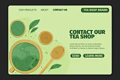 时尚绿色小清新咖啡下午茶手绘海报价格表Banner模板AI矢量图素材-淘宝网