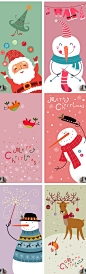O1CN011ZCrdVLS1eUyTuL !!3029643159 - 圣诞节圣诞老人卡通可爱矢量插画贺卡片书签标签背景图案设计素材
