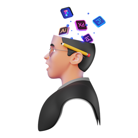 人学习设计应用程序 3D 插图
