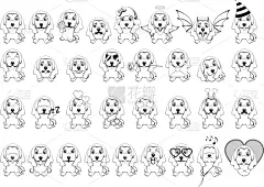 巨大的,哈巴狗,可爱的,纯种犬,狗,小的,动物,犬科的,小狗,绘制