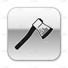 分离着色,斧,木制,黑色,计算机图标,白色背景,金属,木材,图像