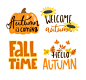 秋季卡通插画标签感恩节logo手绘水彩叶子蘑菇可爱设计素材矢量-淘宝网