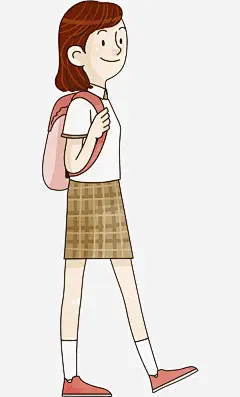 卡通背书包上学的女孩图高清素材 上学 书包 卡通手绘 同学 女孩 女生 学生 水彩 免抠png 设计图片 免费下载