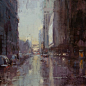 来自美国的Jeremy Mann用油画笔绘出的雨中街景，朦胧与神秘交织的繁华都市 打包看这里→_→http://t.cn/8sHyhRZ 密码：V46X