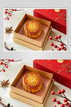 AI数字艺术中秋节送礼月饼礼盒图片