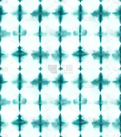 抽象蜡染白棉扎染织物。无缝模式