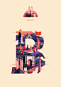 #UI中国·灵感分享# 来自英国设计师Jack Daly的插画，字母与城市的融合。