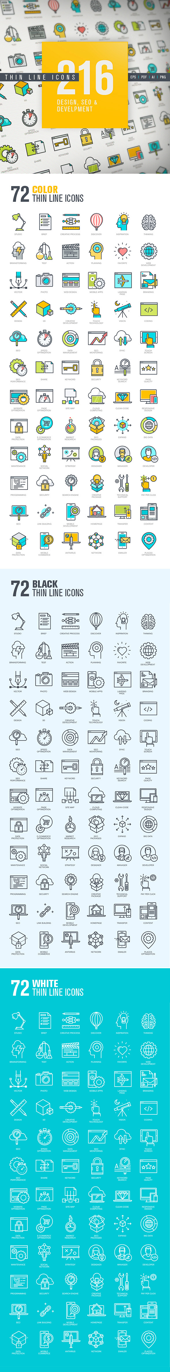 Thin Line Icons for ...