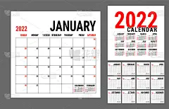 日历2022年。英语计划模板。向量方格网。办公室业务规划。准备好设计