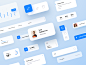 HR Panel • Ui Kit web flat blue cards tracker cms kit gui light design ui