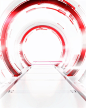 a white and red design and 3d time travel portal image, in the style of 32k uhd, studio lighting, light white, smooth and shiny, high-angle, zen minimalism, tondo