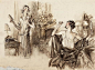 #王国分享# 来自美国黄金时代的画家之一Henry Patrick Raleigh (1880-1944)，作者用重复的线条、随性粗犷的涂鸦方式，记录上流社会的男男女女纸醉金迷的情景。在迫切需要快速记录新闻事件的爵士时代，相当高产的作者创造了他职业生涯20000多张的插图。更多作品O网页链接