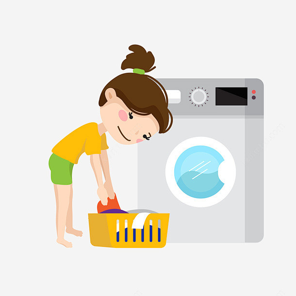 小朋友做家务洗衣服矢量图png免抠素材新图网