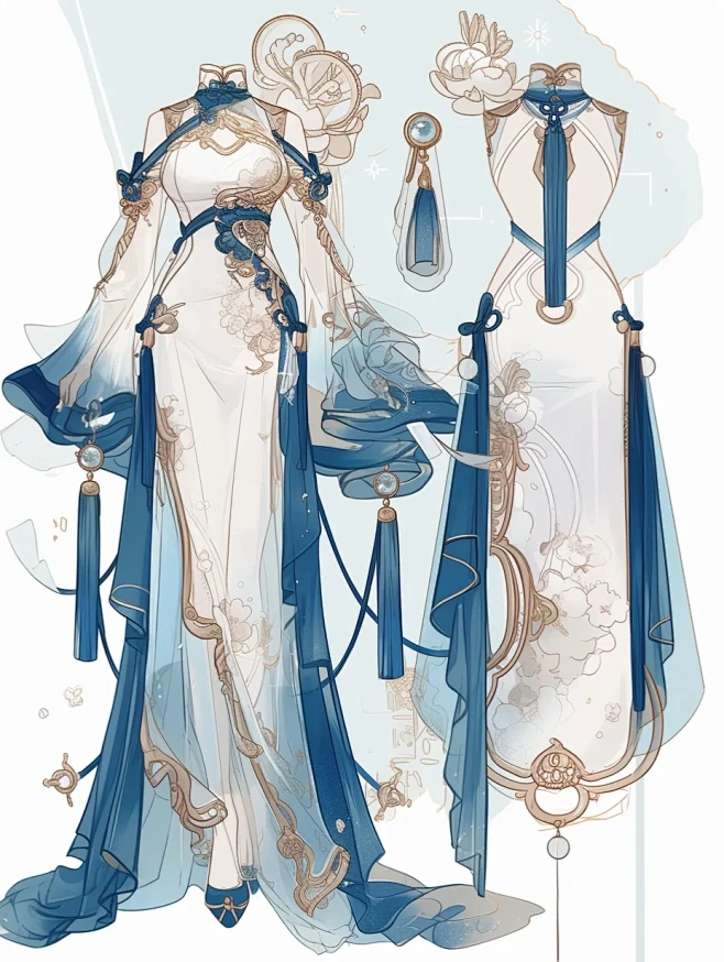 服装设计素材 | 古风仙女裙 - 小红书-花瓣网