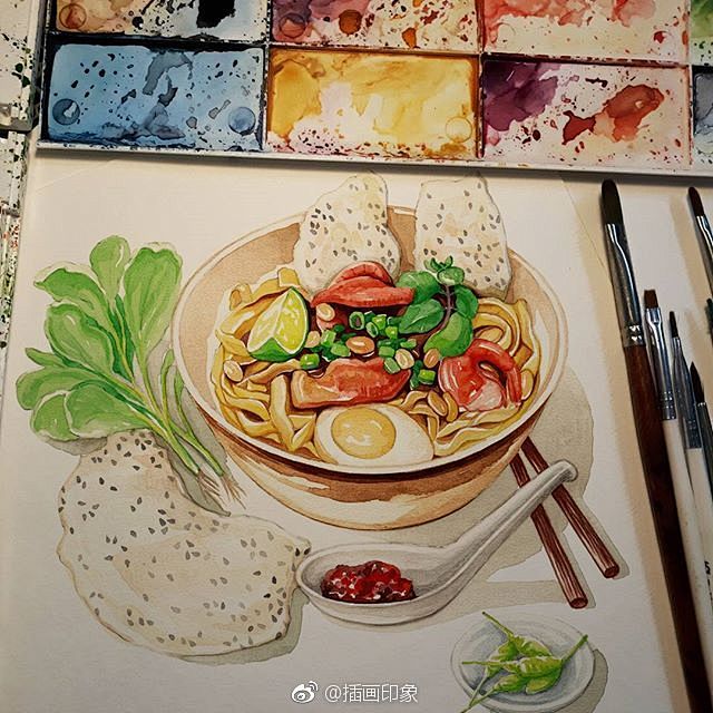 食物手绘插画~【插画师：L Ê R I ...