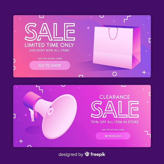 Flat sale banner wit...