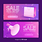 Flat sale banner with realistic objects