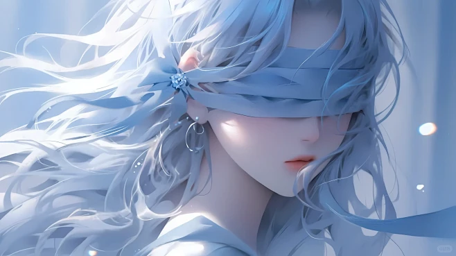 电脑壁纸。蒙眼少女执意，太美了吧-花瓣网
