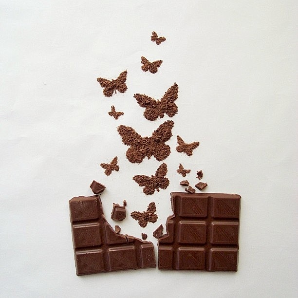 甜蜜可口，巧克力完成的创意画 (1)