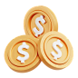 Coins  3D Icon