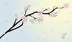 带有樱花图案的卡片