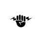 拳头闪电手势标志logo矢量图设计素材