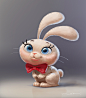 Bunny Painted, Masae Seki : Rendered my bunny character in Photoshop