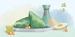 端午端午节粽子插画海报背景