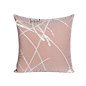 现代简约沙发抱枕靠垫样板间客厅极简靠枕粉色绒布线绣靠包方枕套-淘宝网
