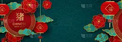 春节,贺卡,2019,纸,三维图形,灯笼,背景分离,纸灯笼,中国灯笼,云