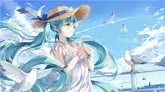 动漫清纯白色连衣裙少女图集画册原画插画壁纸图片素材 美术资料 – ACG图包网