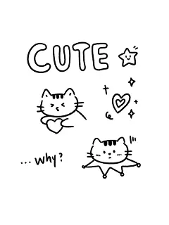 小猫第二弹！猫咪简笔画手帐贴纸素材️自取 - 小红书