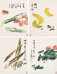 了庐 田园风味 （四幅） 镜片-集古斋 - 雅昌拍卖图录APP