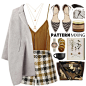 A fashion look from September 2016 featuring fur-lined coats, plaid shorts and v-neck camisoles. Browse and shop related looks.