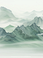 千里江山-绿野仙踪|国风山峦线条风景艺术画