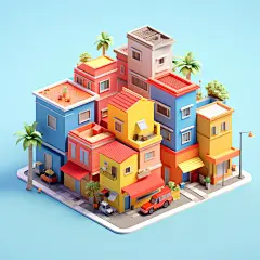 3d城市建筑房子素材图片